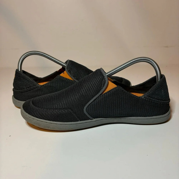 Olukai Nohea Mesh Sneakers Men's 8 M Black Grey Slip-On Loafers Collapsible heel - Picture 3 of 9